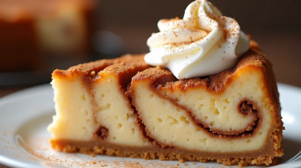 Decadent Cinnamon Roll Cheesecake with Creamy Swirls and Cinnamon Dust