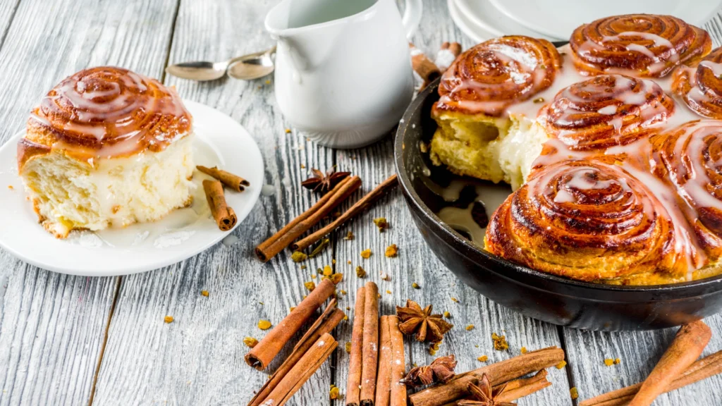 Freshly Baked Sourdough Cinnamon Rolls Glazed to Perfection