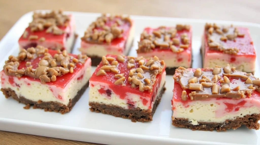 Snickers strawberry cheesecake bars